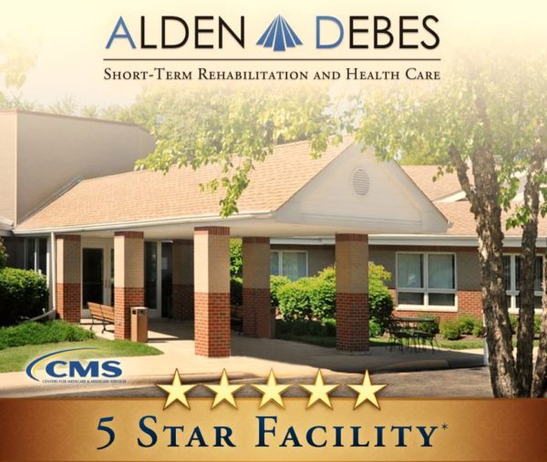 top of alden debes flyer announcing five-star rating from CMS