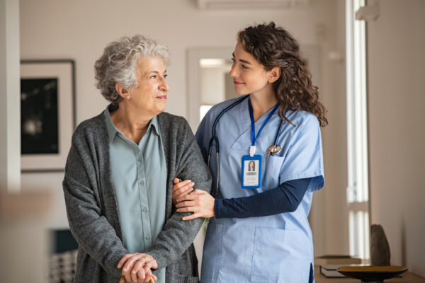 Caregiver with patient